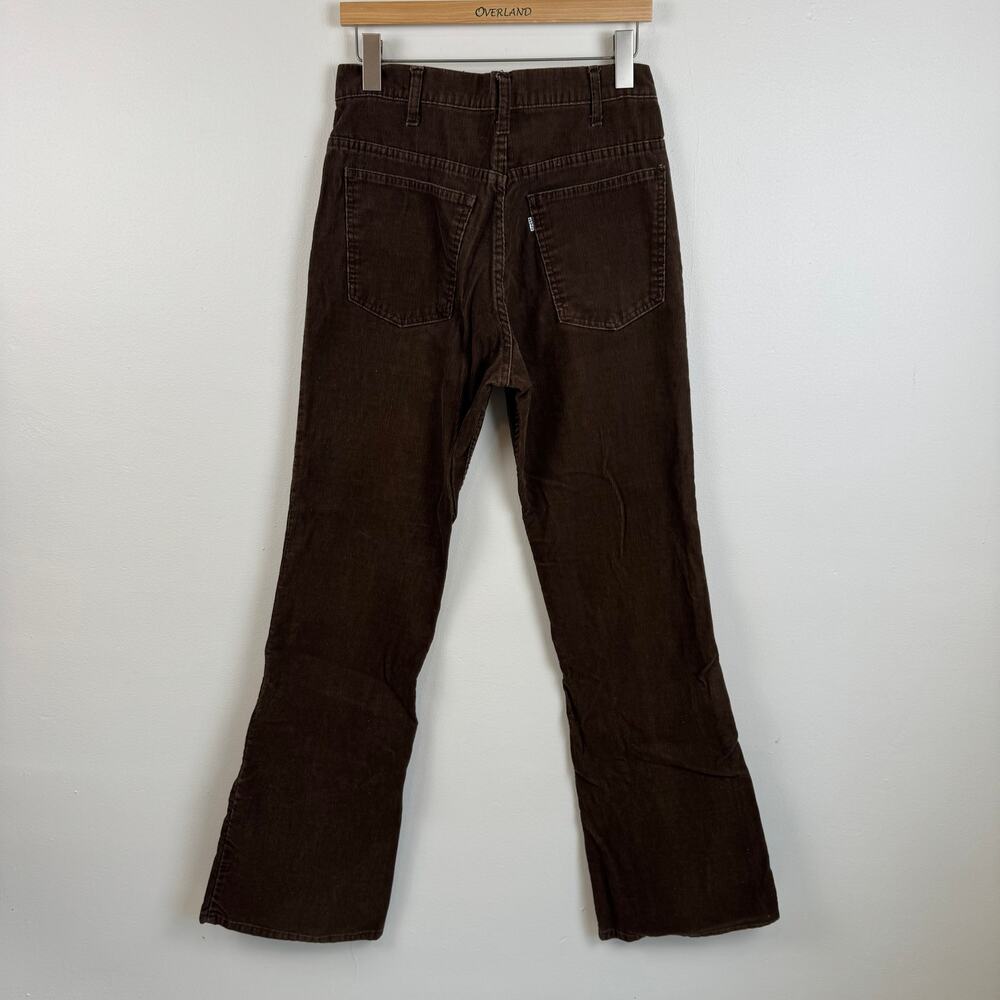 Vintage 70s Levis 646 33x34 Fit 32x33 Brown Corduroy Flare Bell Jeans White Tab